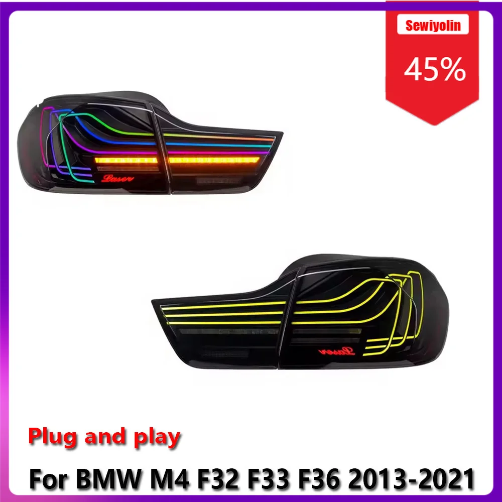

Car LED Tail Light Accessories For BMW M4 F32 F33 F36 2013-2021 RGB Fog DRL Brake Turn Signal Lamp Plug And Play