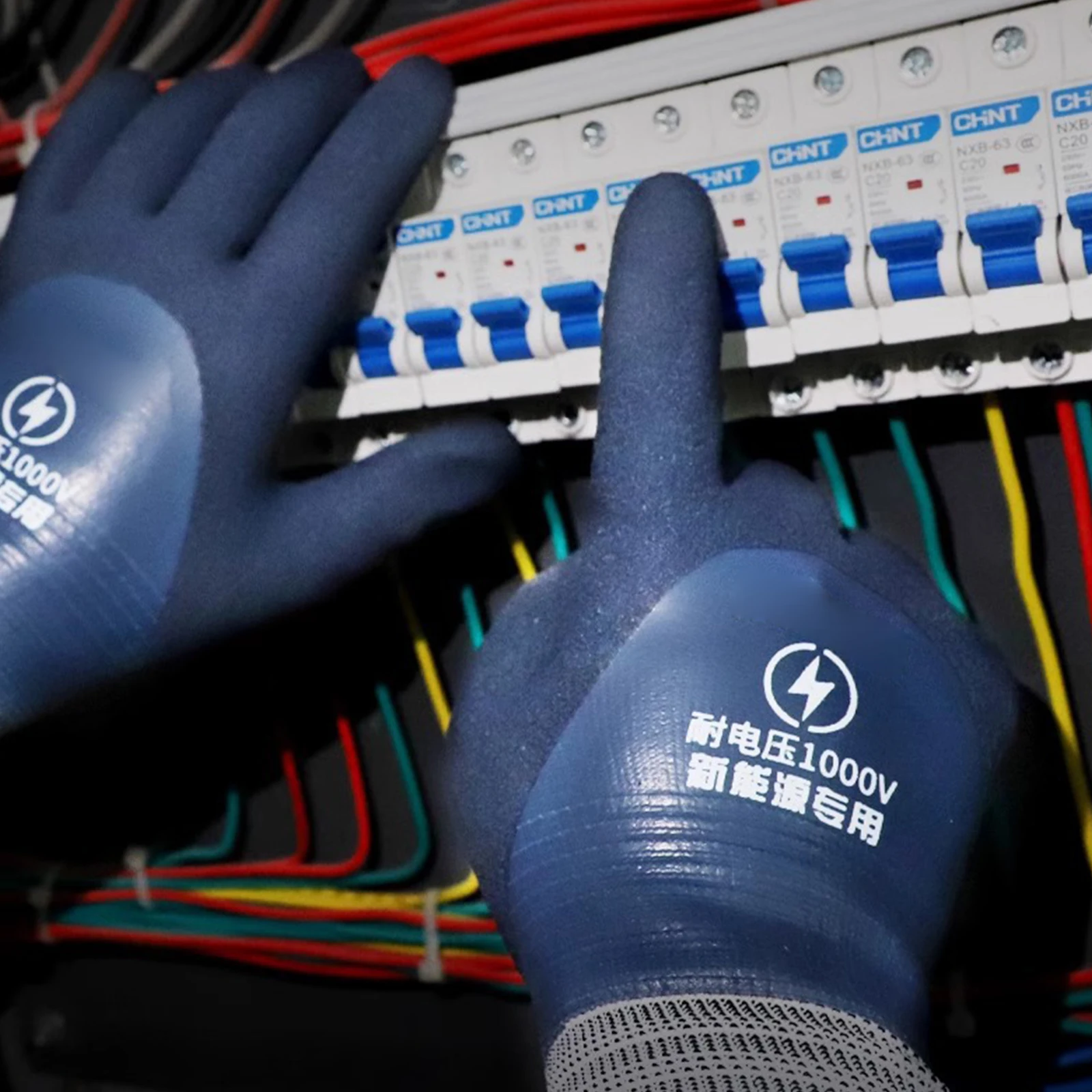 Voltage Resistant Electrician Gloves Rubber Work Gloves Electrical Insulated Gloves for Electricians Prevent Shock