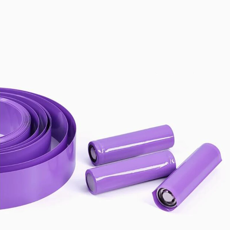 Purple PVC heat shrinkable tube 18650 lithium battery pack insulation protection packaging film dust-proof shrink sleeve