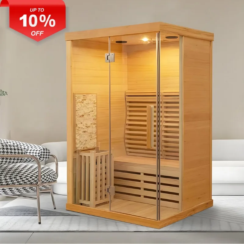 Popular Home Red Cedar Wooden 2 3 Person Sauna Rooms Luxury Traditional New Pure Canadian Hot Rock Outdoor Cube Sauna