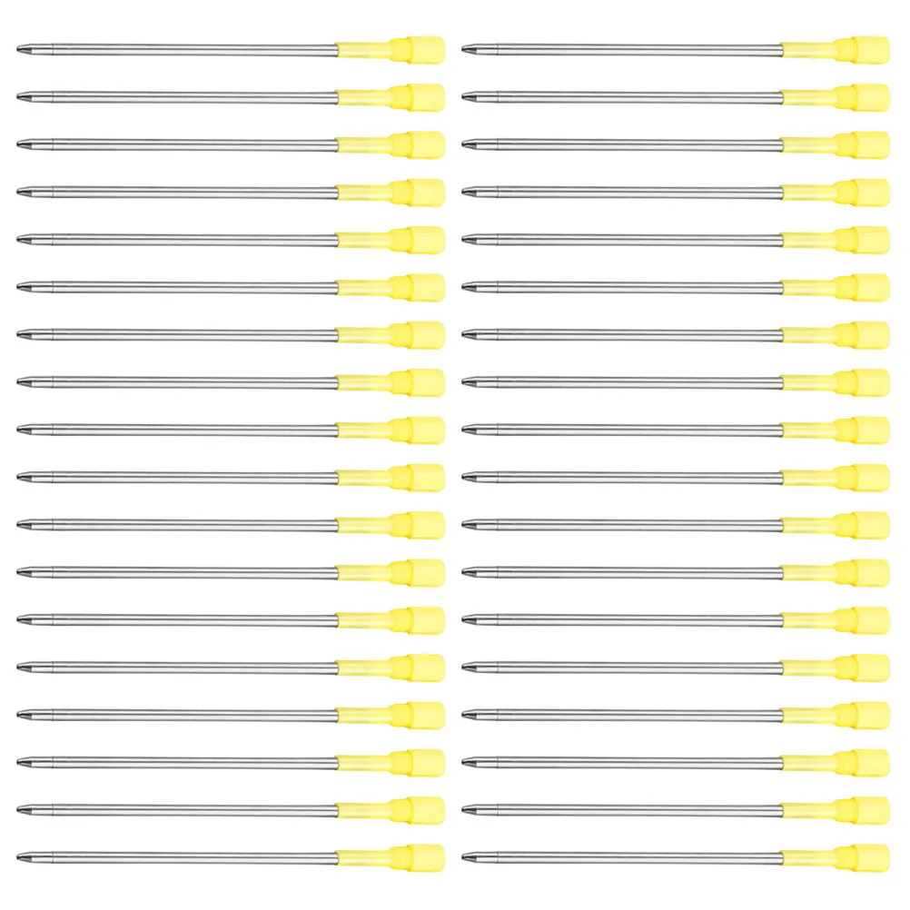 

50 Pcs Metal Pen Refills Ballpoint Black Ink Medium Replacement Telescopic Smooth Writing Office School Stationery