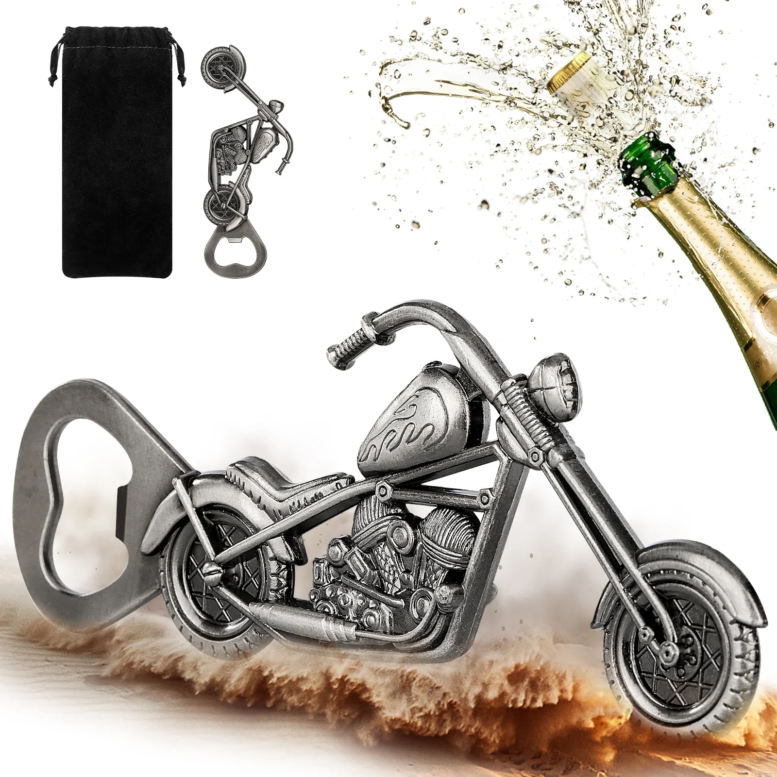 Wholesale 5pcs Punk Metal Motorbike Shaped Handle Beer Openers Unique Motorcyling Themed Bar Party Gift for Motorcycle Lovers