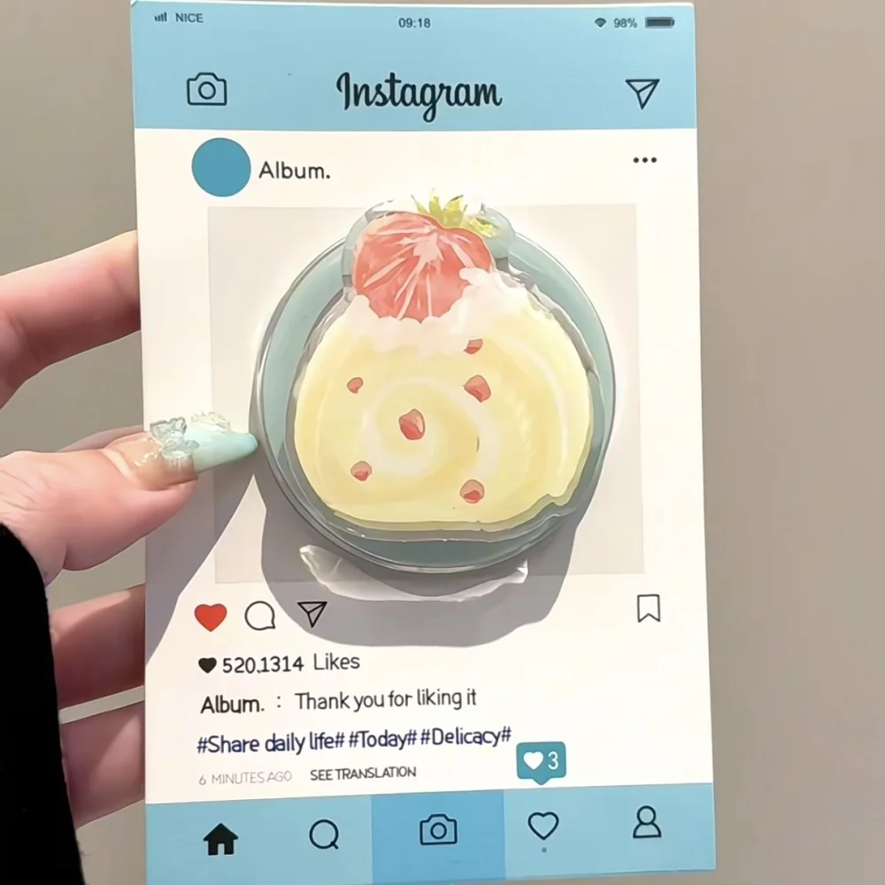 

Korean Cute Swiss Roll For Magsafe cellphone grip Magnetic Phone Griptok Grip Tok Stand For iPhone Accessories Magnetic Holder