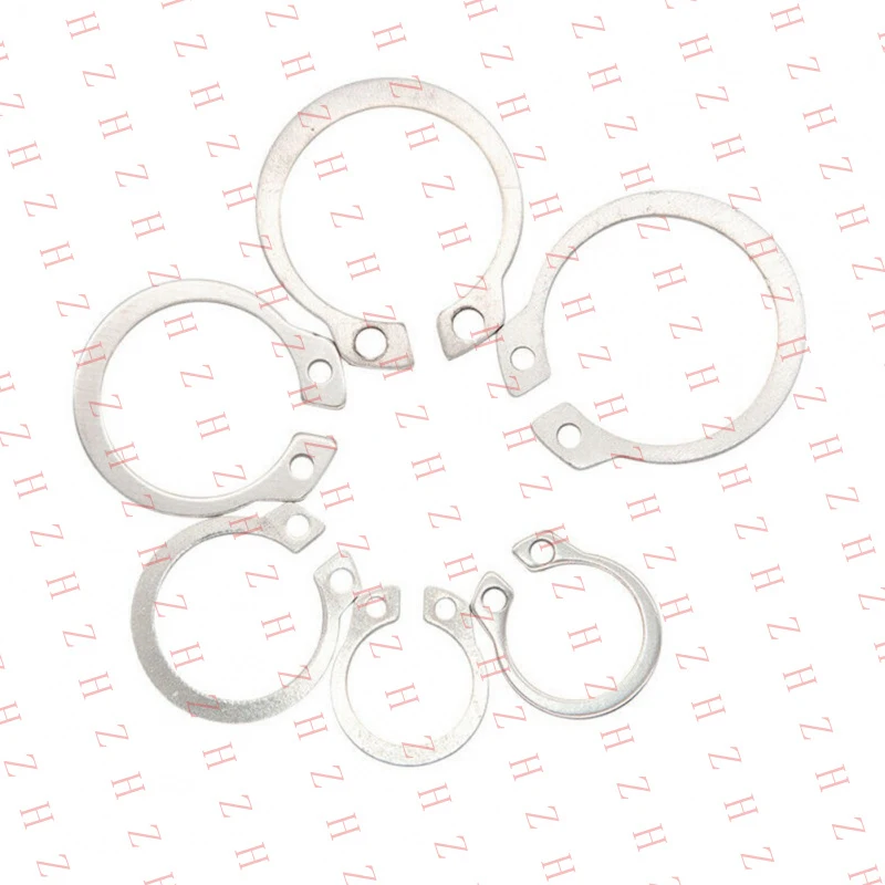 U+ Circlip External Light Equipment Tools M6-M15 Shaft Silver Stainless Steel （Minimum order 10 pieces）