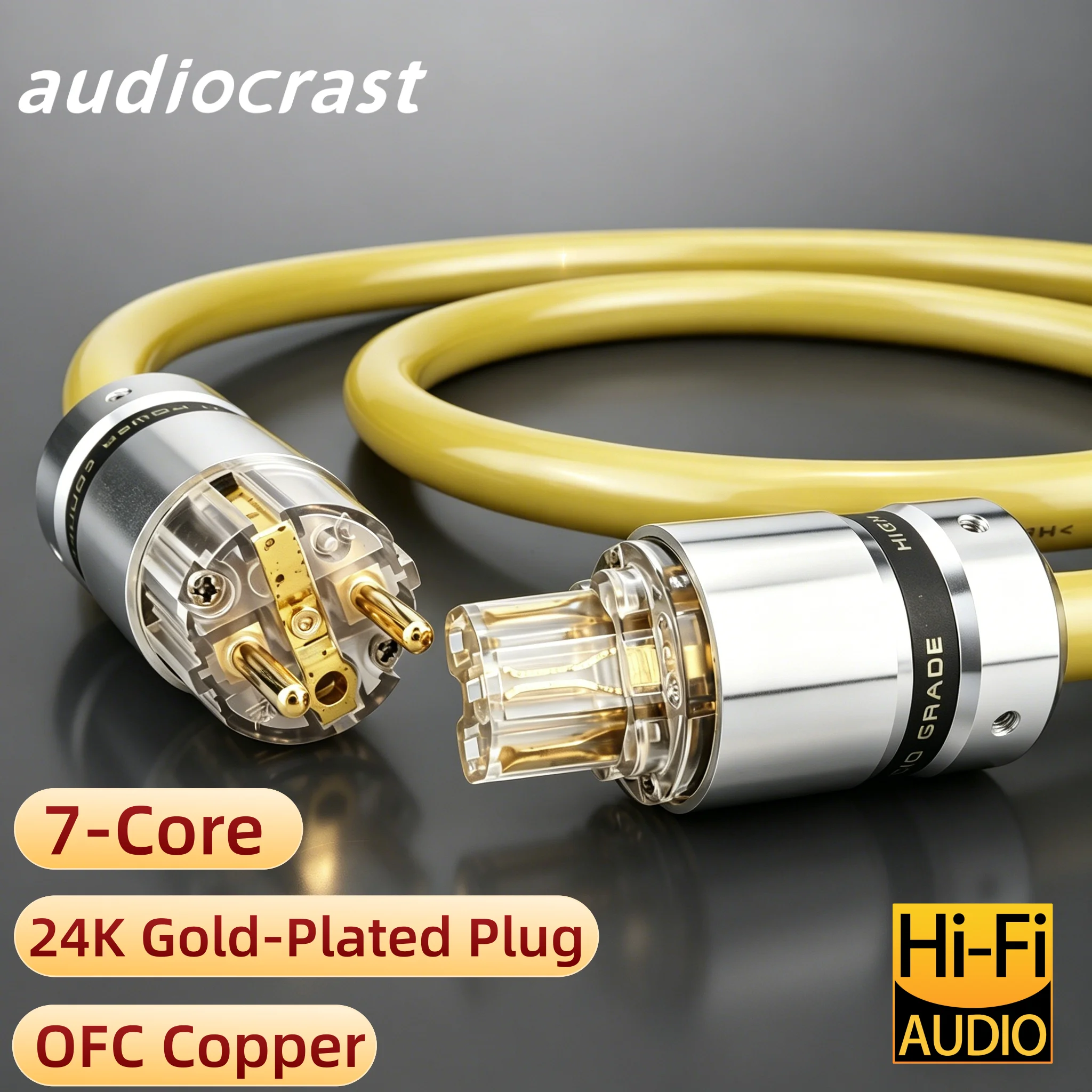 

Кабель питания Audiocrast HiFi Schuko EU, 7-жильный, посеребренный, 16 мм, аудиофильский кабель питания для CD-плеера и усилителя