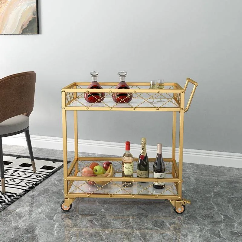 Rock slab trolley restaurant food delivery cart movable wine cart living room home rack beauty salon beauty cart