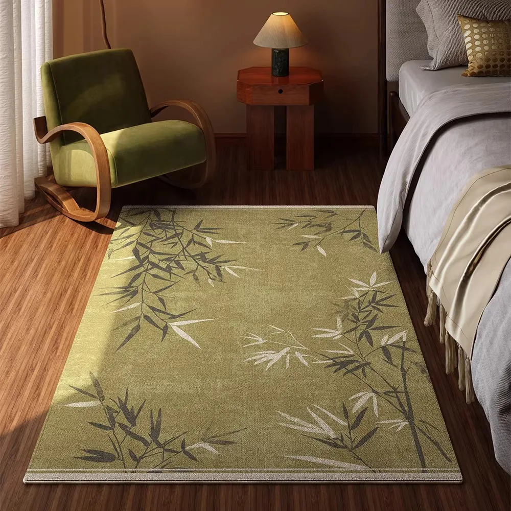 Retro Floral Carpet for Bedroom Soft Large Area Bedside Floor Mat Home Decoration Carpets Living Room Rug 러그 Alfombra Dormitorio