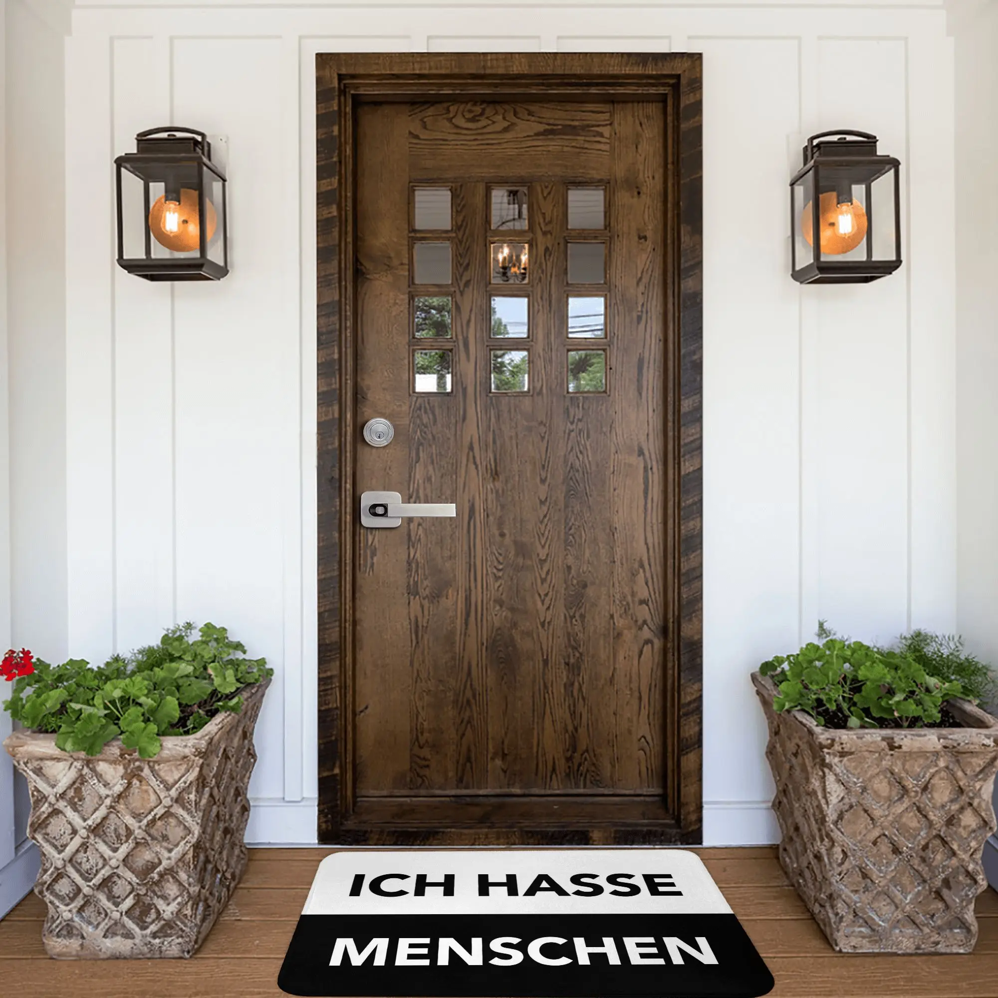أبيض وأسود Ich Hasse Mensch سجادة باب أمامية مضادة للانزلاق داخلي سريع الجفاف ممسحة المطبخ شرفة مدخل البساط السجاد #5
