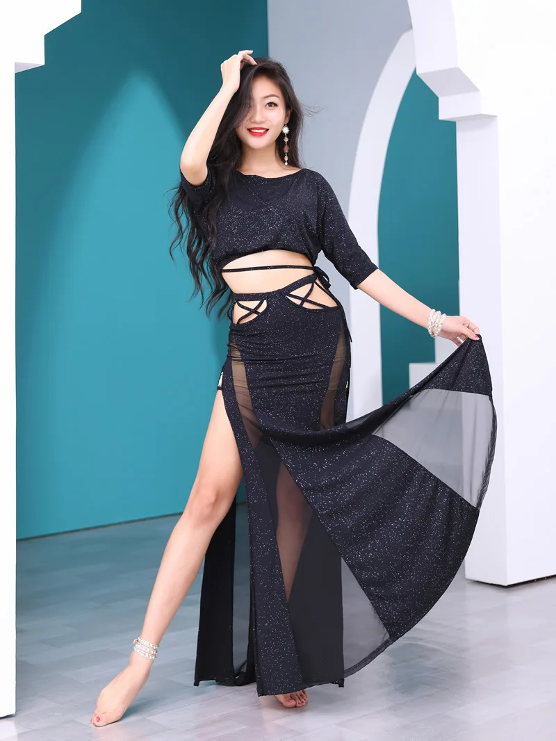 Belly Dance Suits Costumes Women's High-waisted Coverings Exercise Clothes Spring and Summer Suits Beginners Dance Accessories