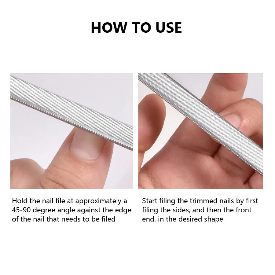 2-teiliges Nagelfeilen-Set aus Edelstahl mit 4 Seiten, professionelles Schleifen, Polieren, Nagelkunst-Schönheitswerkzeuge