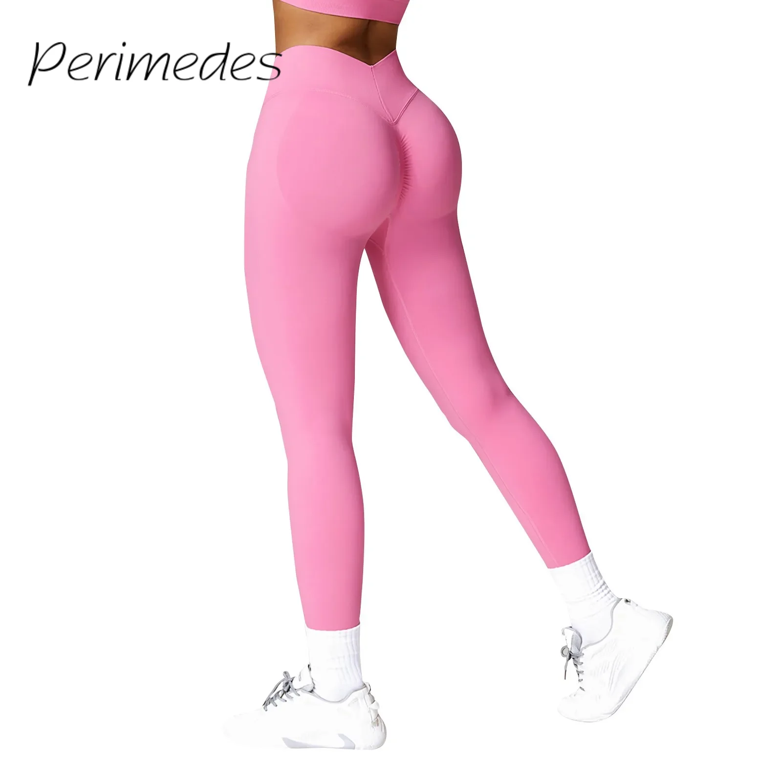 

Pantalones Yoga Pants Sexy High Crossed Elastic Waist Hip Lift Tight Shaping Leggings Solid Color Stretchy Fitness Sports Pants