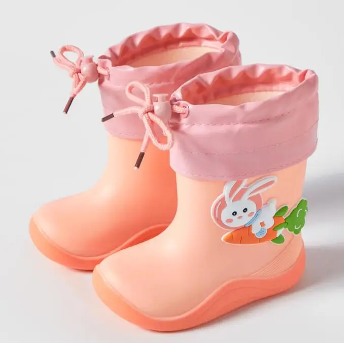 Stivali da pioggia per bambini per ragazzi simpatici animali scarpe da acqua per bambina stivali da pioggia caldi in peluche stivali da pioggia per bambini Drop Shipping