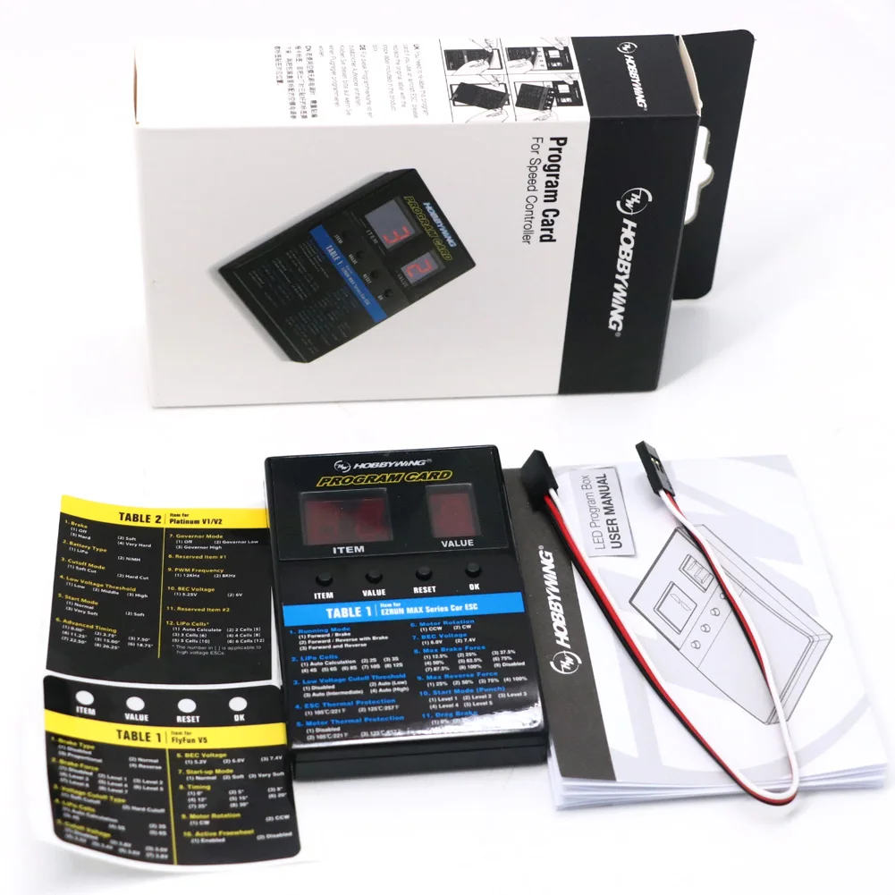 Hobbywing RC Car Program Card LED Program Box 2C Programm Card For  Car Boats Setting Card