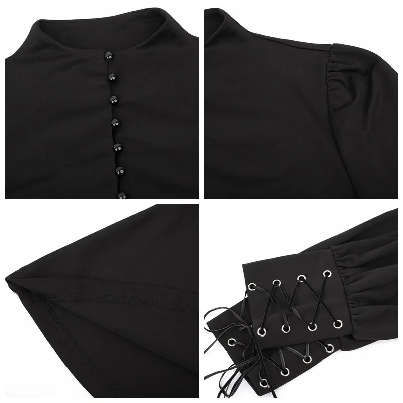 Abito svasato plissettato abbottonato da donna - Colletto con risvolto Manica lunga Mini, vestibilità slim Abbigliamento casual quotidiano Abito t-shirt Streetwear