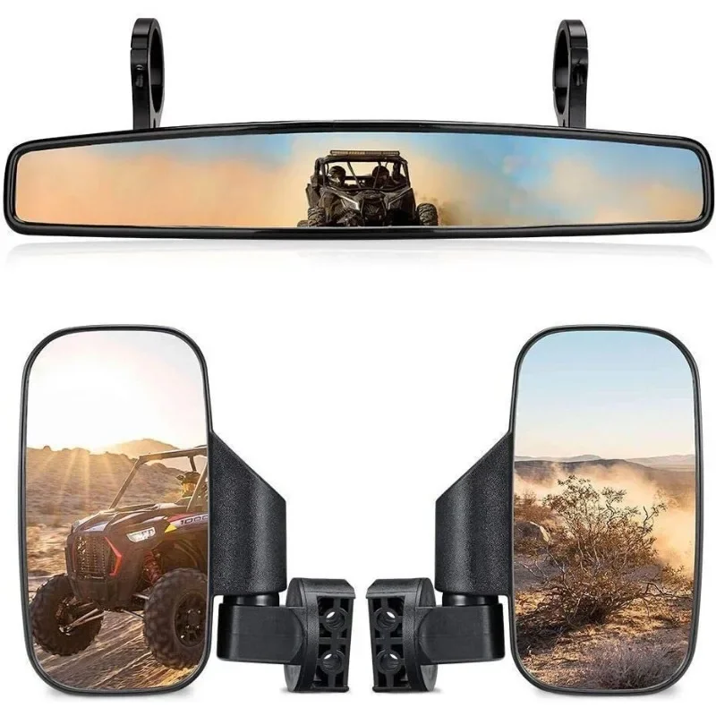 

For UTV Wide Rear View Racing Mirror for Polaris RZR Ranger 800 1000 XP 900 for CF Moto for Can Am Maverick X3 Commander，New