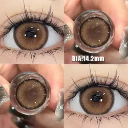 Duoxiu 2pcs Color Contact Lenses With Nature Eyes Brown Myopia Degree-0.00~ -8.00 Beauty Pupil Makeup Eye Fast Shipping