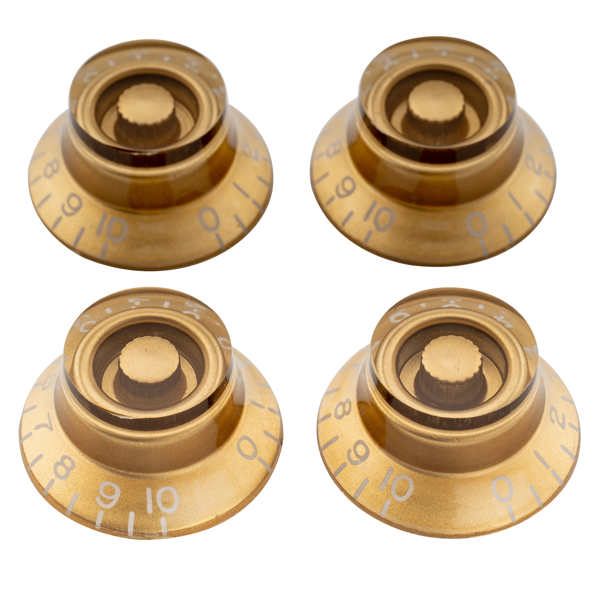 Musiclily Pro Metric Coarse 18-Spline Top Hat Bell Knobs Tone Volume Control Knobs for Epiphone LP SG Electric Guitar (Set of 4)