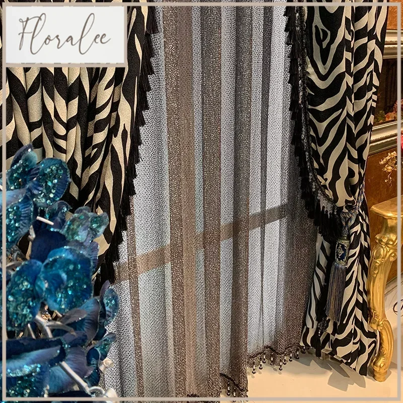 Luxury Modern French American Curtains For Living Room Bedroom Bay Window Blackout Sound Insulation High Precision Customization
