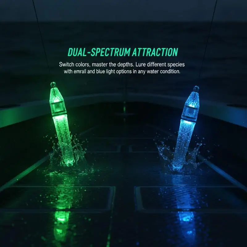 Battery Free LED Underwater Fish Lure Light Energy Saving Deep Sea Fishing Lamp for Night Offshore Fishing