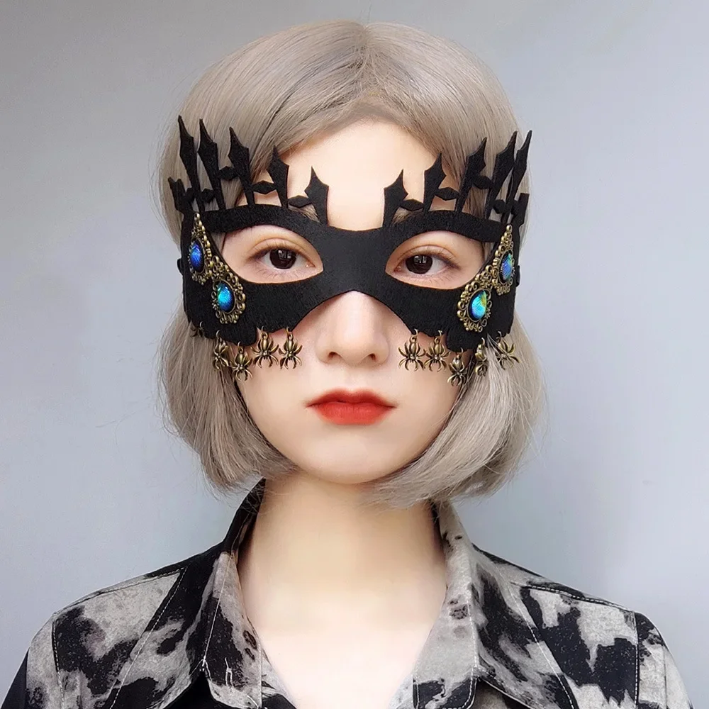 

Halloween Spider Mask Half Face Mask Hood Supplies