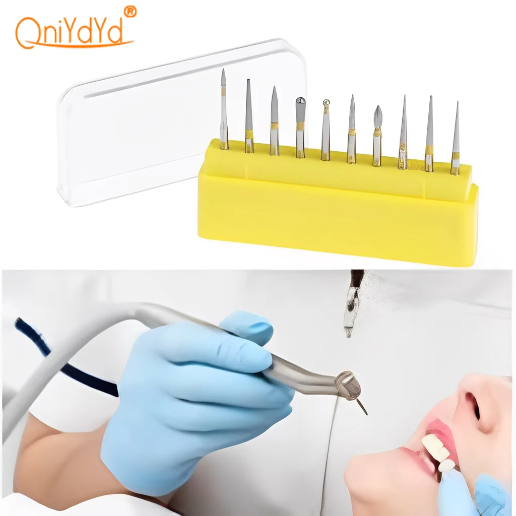 

10 шт. 1,6 стоматологический композитный ремонтный наконечник, алмазные боры, Air комплект турбины FG-105