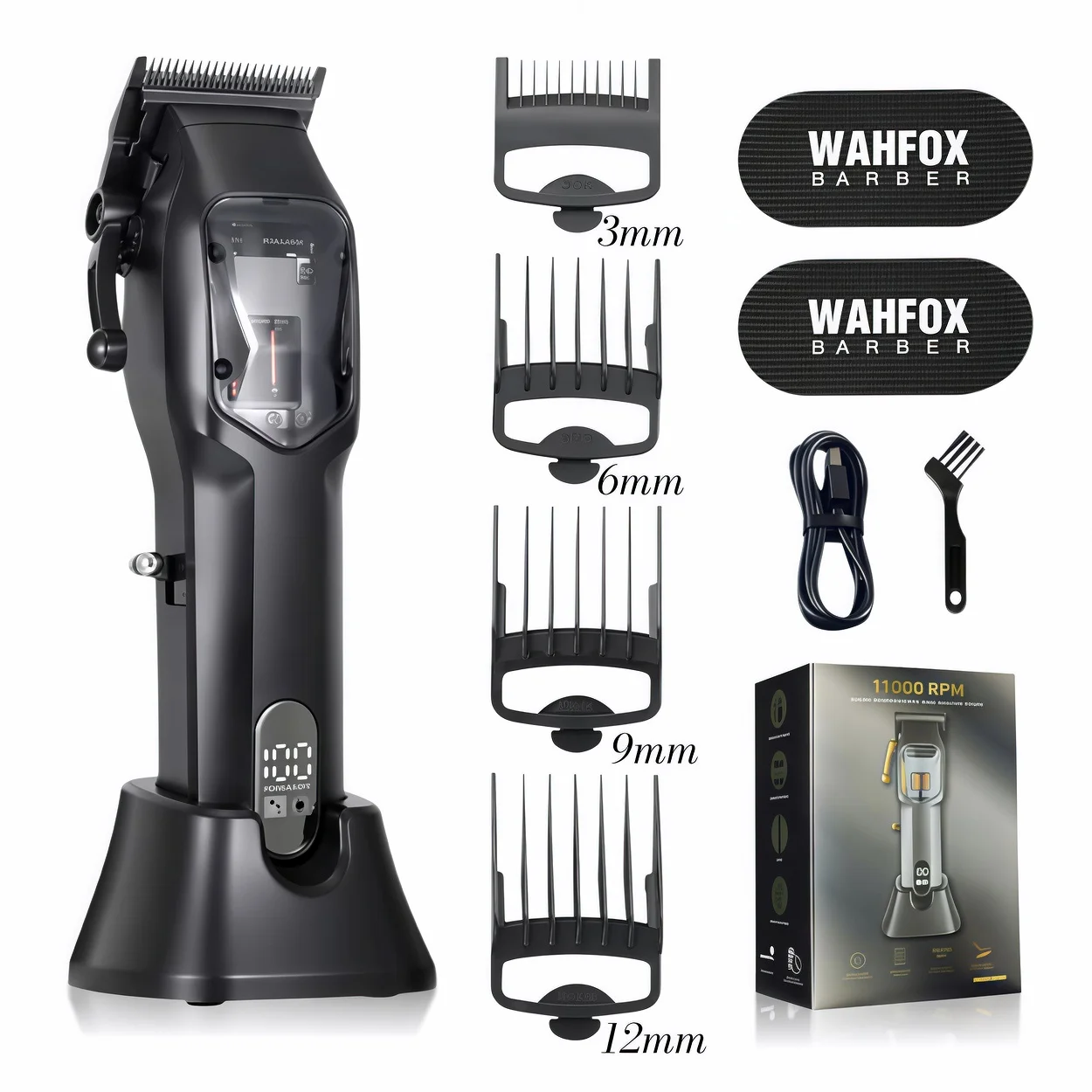 wahfox-hair-clipper-professional-hair-cutting-machine-magnetic-motor-11000-rpm-dlc-blade-with-base-charger-barber-trimmer