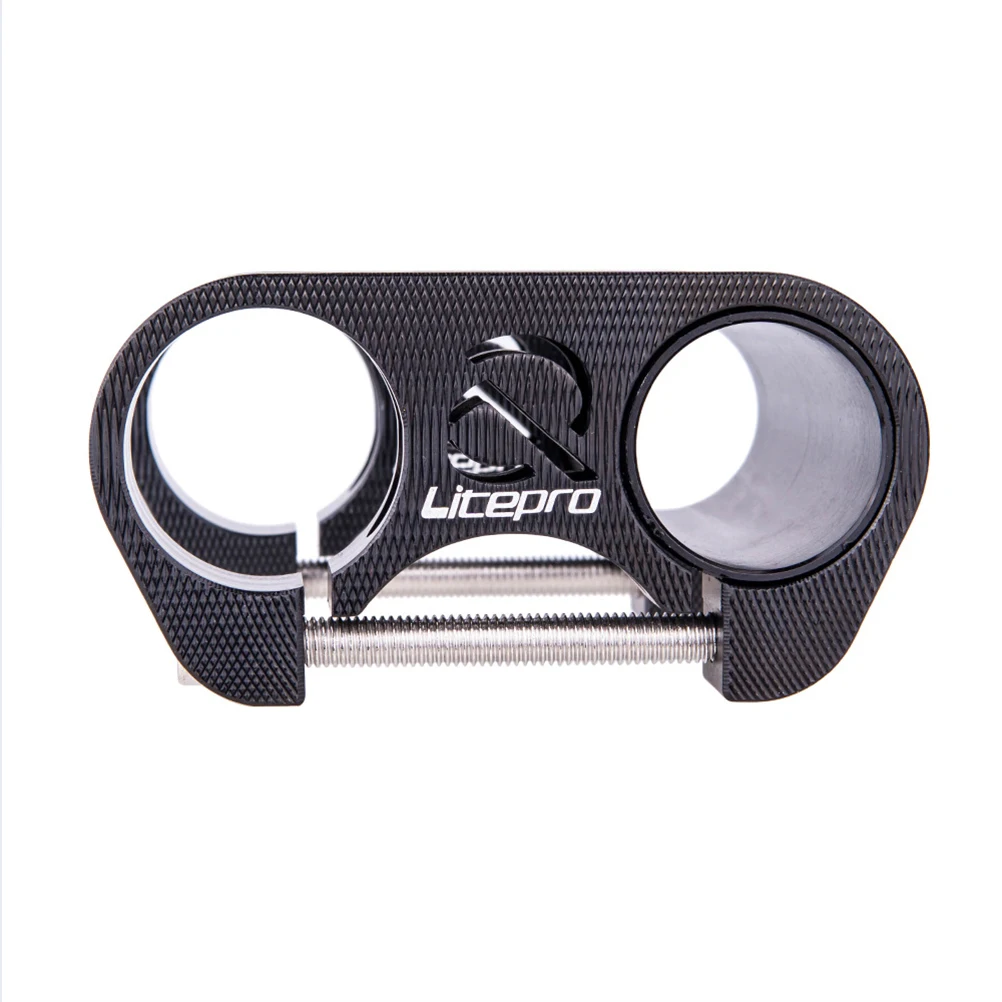 1Set Double Handlebar Folding Bike Stem Ultralight Durable Practical Accessories Easy Install Replacement Black