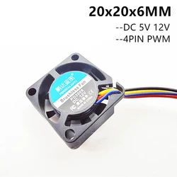 NEW 2006 DC 5v 12v 4Pin 2CM 20MM 2006 Fan 20x20x6MM Cooling Fan 10000RPM Ultrathin Fan Mini Fan 4wire