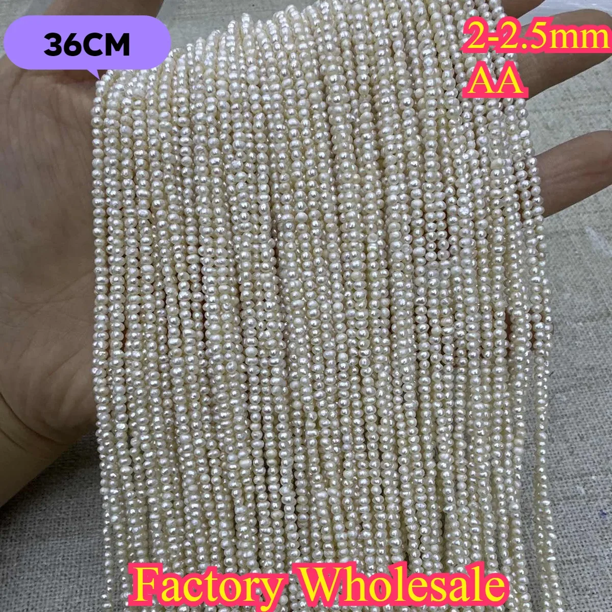 

2-2.5mm AA Near Round Natural Freshwater Pearl Wedding Wholesale Semi-finished Loose Bead for Jewelry Make DIY Necklace Bracelet