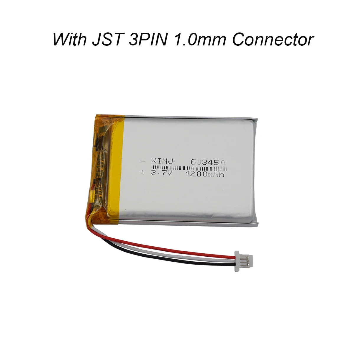 

3.7V 1200mAh 4.44Wh Li-Polymer Li Battery 603450 Thermistor 3 Wires JST 3Pin 1.0mm Plug For Driving Recorder GPS DashCam Satnav