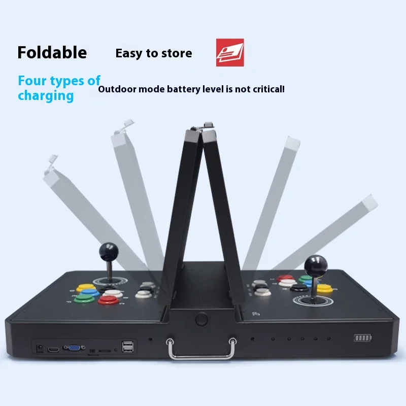 Mesin Game Arcade 10 inci 14 inci Sandaran Portabel Rumah Tangga Lipat Portabel Layar Ganda Rocker Terintegrasi Pandora Moonbox