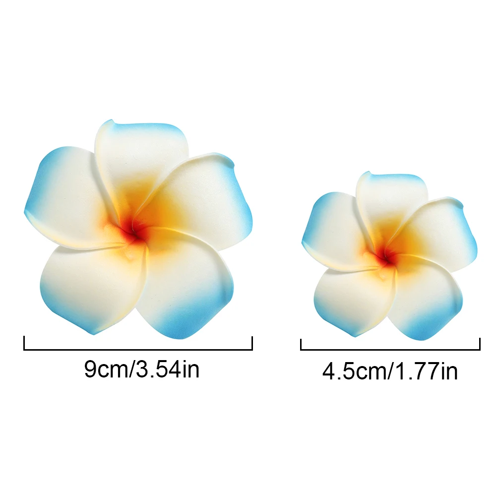 10 قطعة زهور هاواي وهمية بلوميريا رغوة فرانجيباني زهرة رؤساء 4.5/9 سنتيمتر شاطئ حفل زفاف زينة العائمة فرانجيباني #3