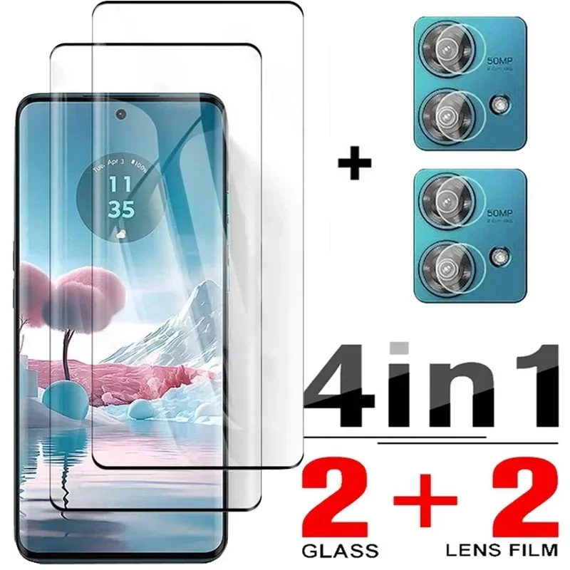 

4in1 Tempered Glass For Motorola Edge 40 Neo Screen Protector Camera Lens Protective Film for Moto Edge 40 Edge 40 Pro Glass