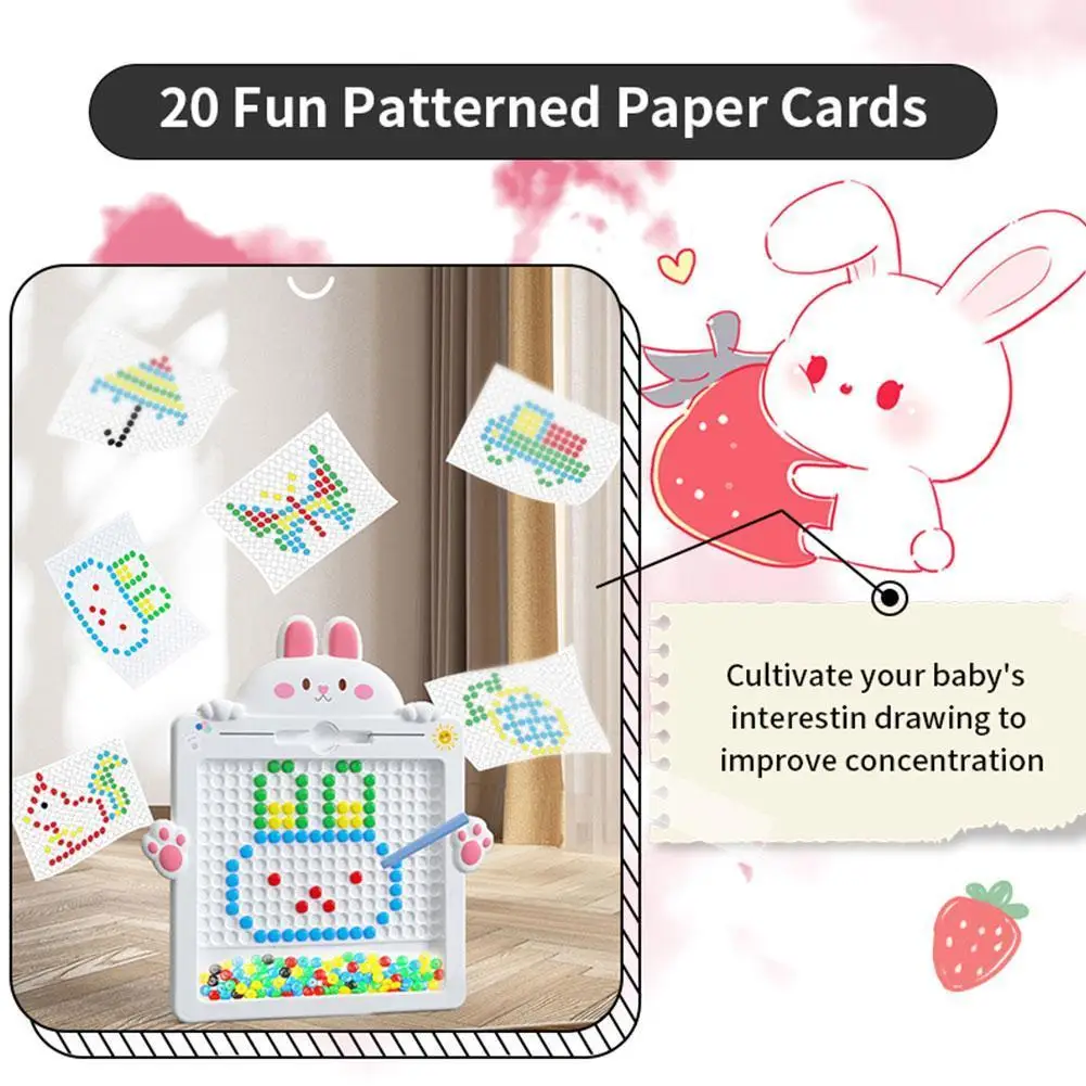 ABS Cute Rabbit Magneti Pen tavolo da disegno Baby Kindergarten Puzzle Bead giocattolo per bambini magnetico bambini immaginazione coltivare N1F4