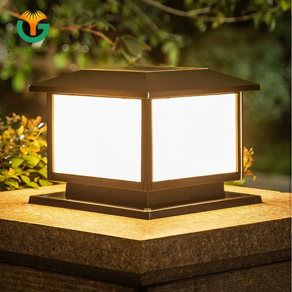 Hot Sale Outdoor Solar Pillar Lights IP65 Waterproof Fence Light LED Square Post Lamp