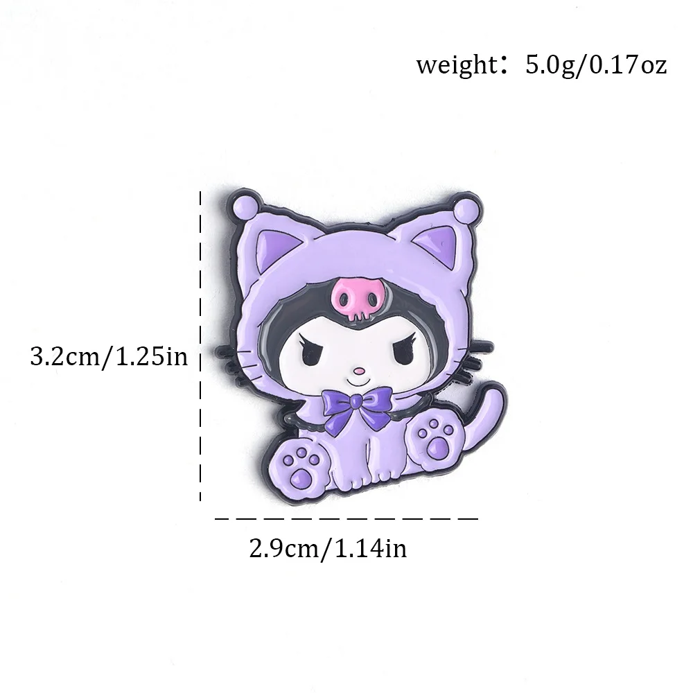 4Pcs/set Sanrio Hello Kitty, Kuromi, Miffy metal badges, clothing accessories, holiday gifts image 3