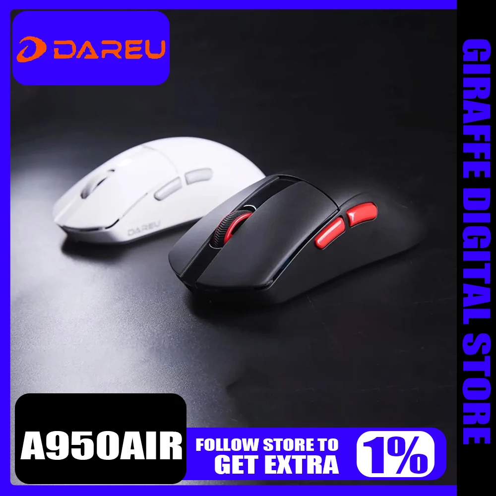 DARUE A950AIR Wireless Mouse 8K AIM-750U 2.4G Lightweight Dual Mode E-Sports Gaming Mouse Customized PC Gamer Accessories Gift