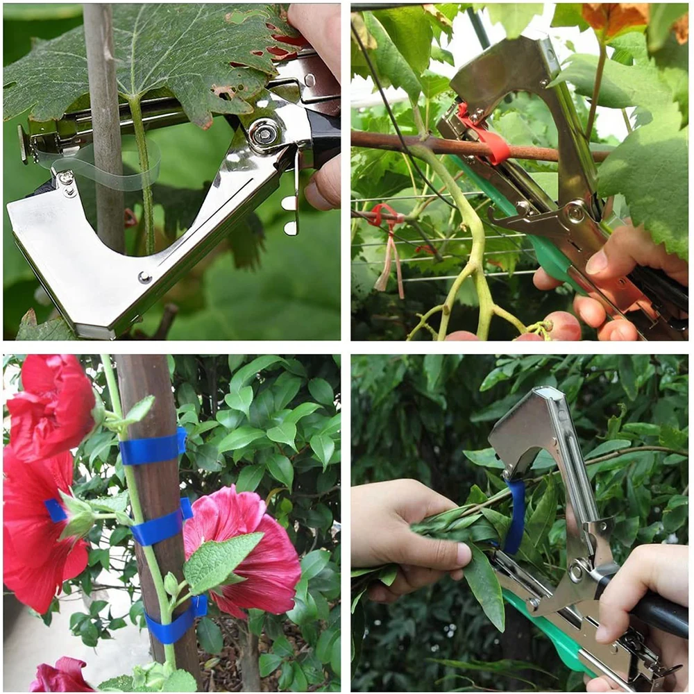 Máquina de atado de plantas de jardín, Tapetool, juego de 10 rollos de cinta para verduras, uva, tomate, pepino, pimienta, flor