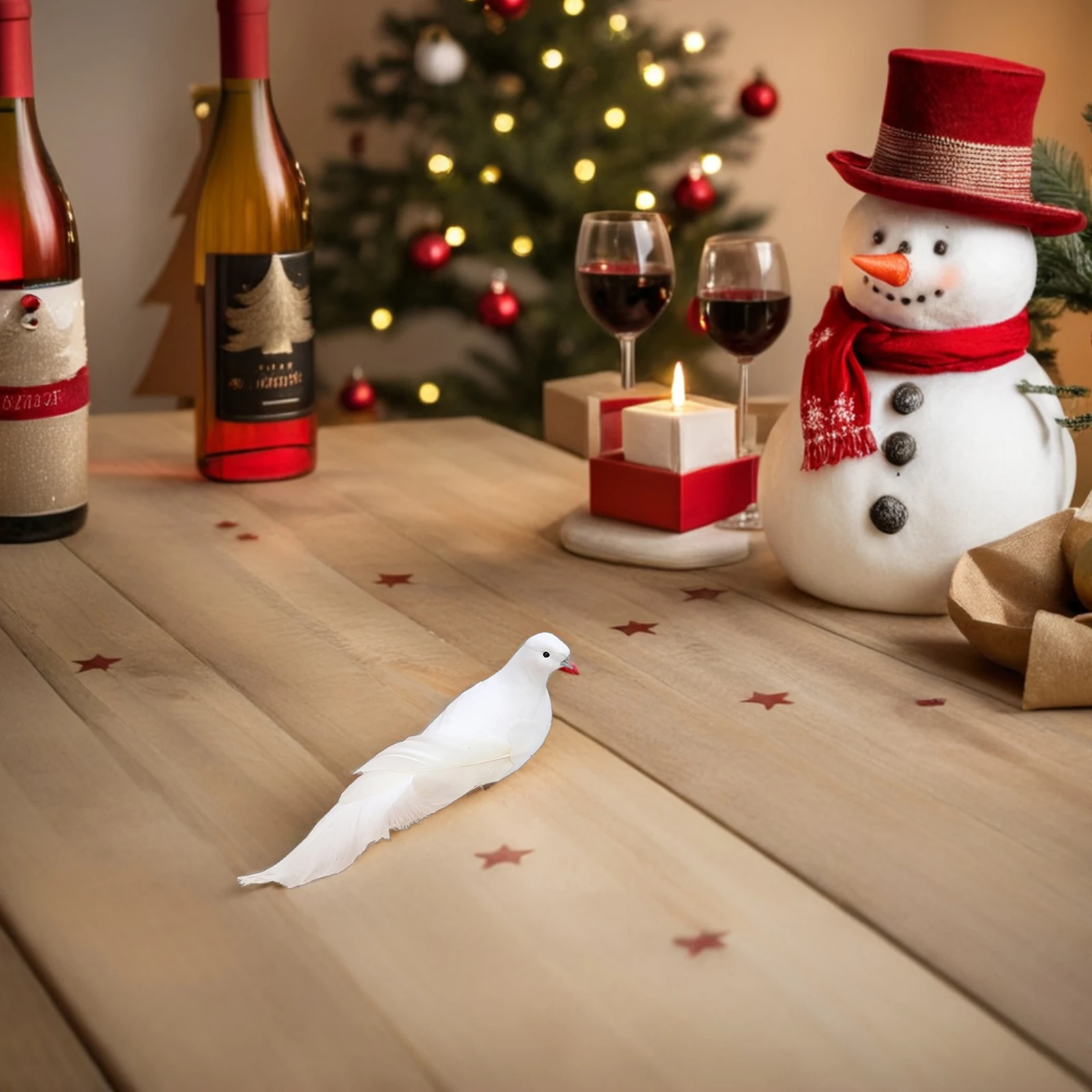 

2pcs Simulation Dove Ornament Lifelike Garden Decorative Bird For Tree Balcony Lawn Office Party Wedding Gardening