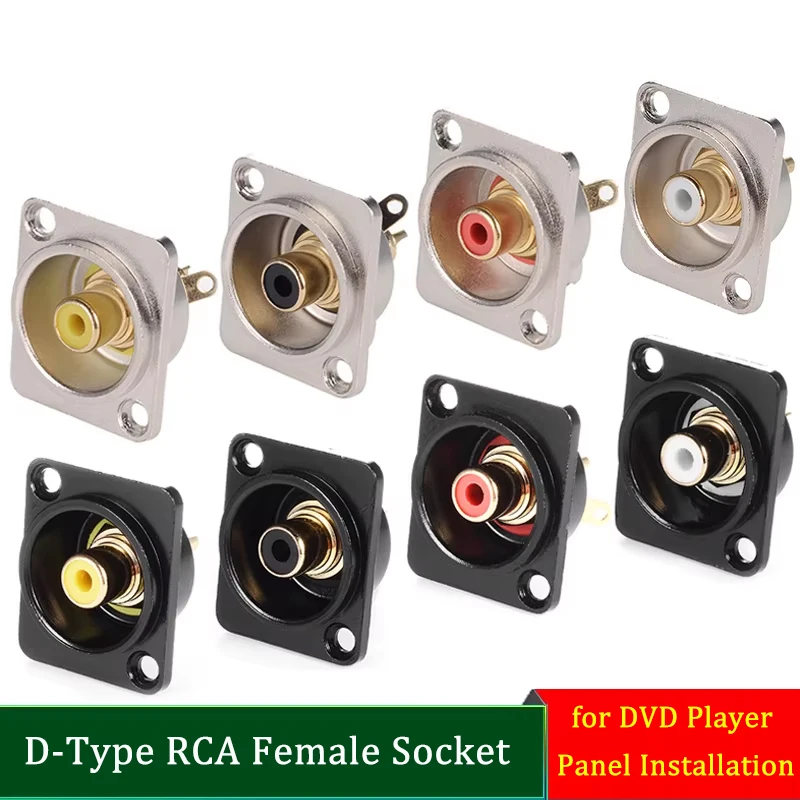 D Type RCA Phono Socket Female Chassis Mount