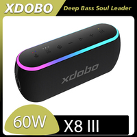 XDOBO X8 III RGB Lighted Bluetooth Speaker 60W Stereo Bass Speaker Wireless Upright TWS Support Mobile Power Function