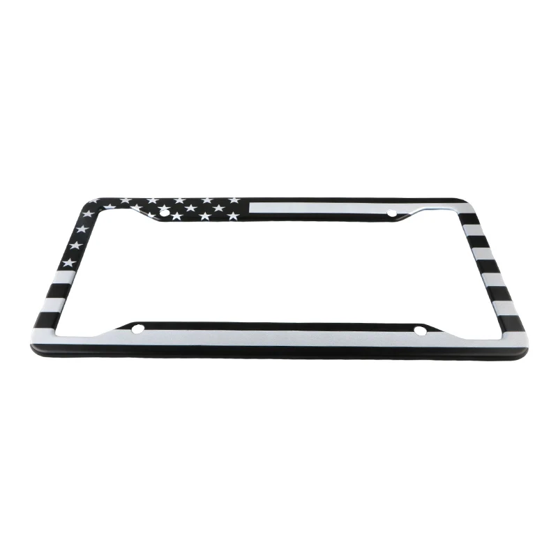 Car Parts Stainless Steel USA Flag License Plate Frame Cover  For USA Standard Car License Plate Holder