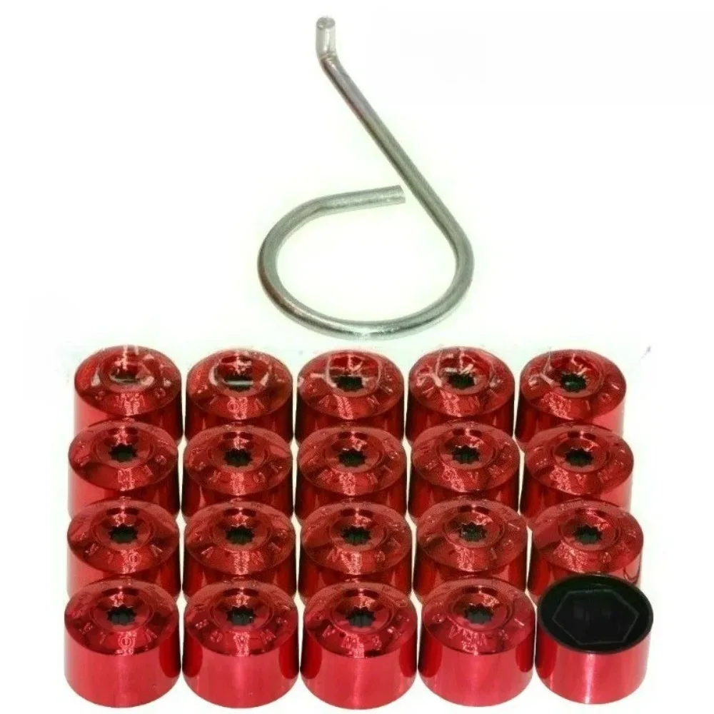 Image of Neue 20-teilige verchromte Radmutternkappen, rostfreie Mutterabdeckungen für VW/Golf/Passat/Polo Touareg
