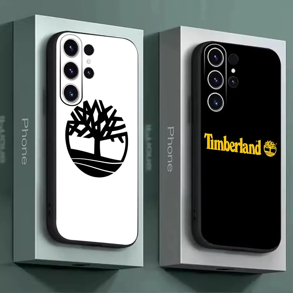 Hot Luxury Brands Timberland logo Phone Case For Samsung Galaxy  S26 S25 S24 S23 S22 S21 Plus Ultra Note20 Soft Black
