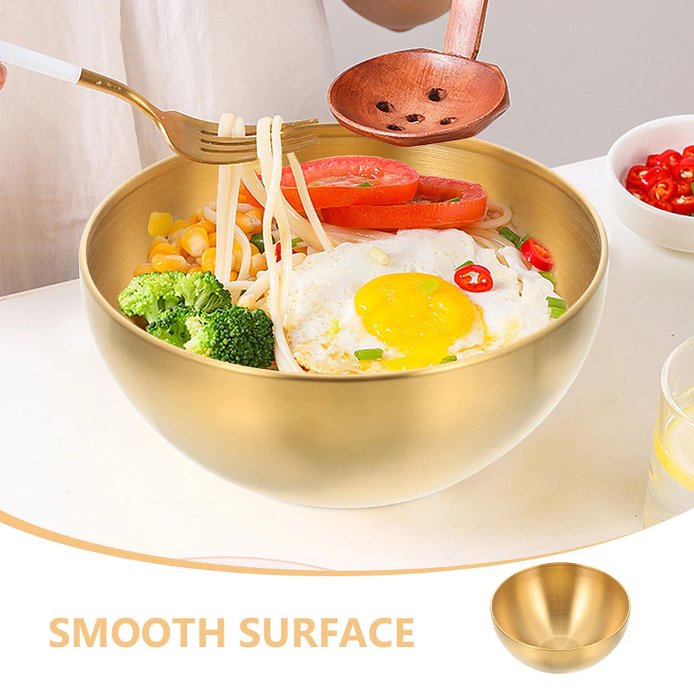 

3pcs Stainless Steel Fruit Household Food Deep Salad Kitchen Serving Reusable Noodle Multi-Function Mixing Bowl Lightweight