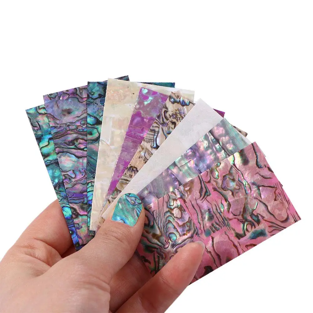 1Pc Adhesive Abalone Shell Slice Nails Foils Women Nail Art Decoration Gradient Mermaid Flakes 3D Nail Sticker DIY Nail Decals