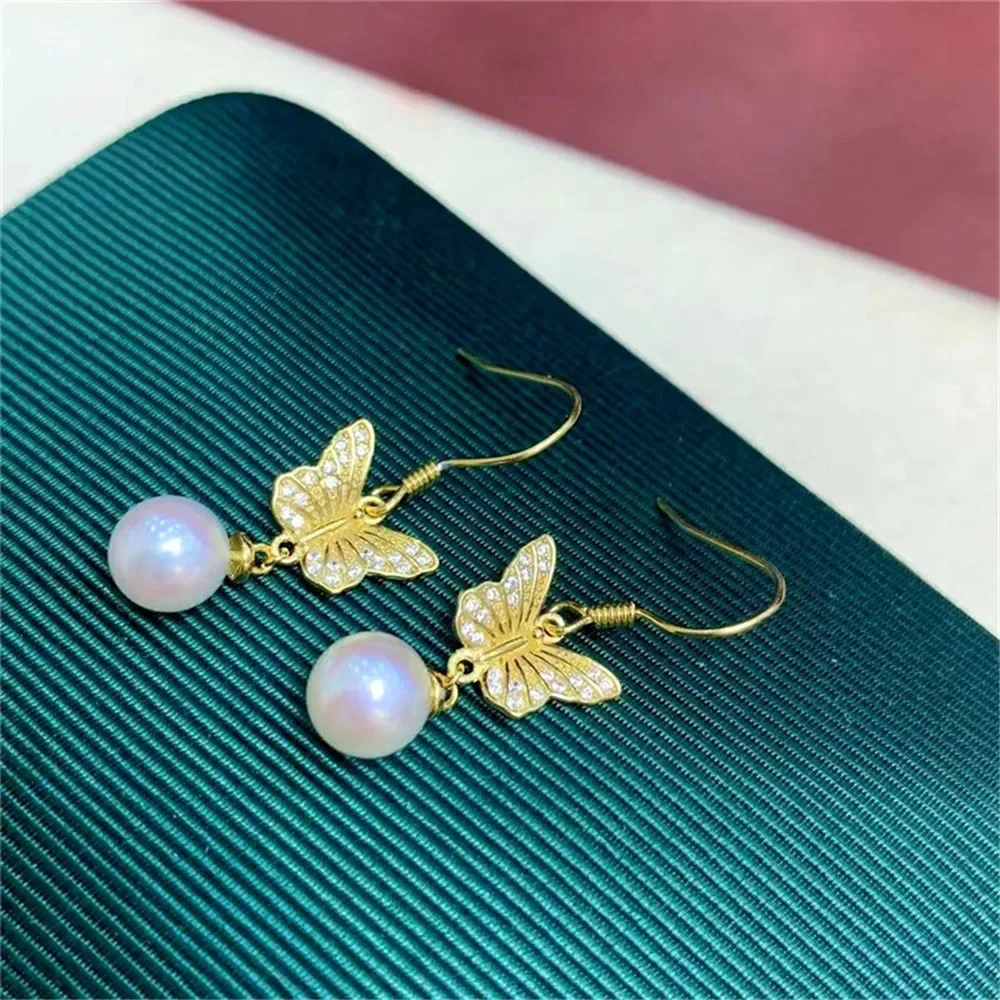 

18K Gold Color Earrings Hoops High Quality Jewelry Making Supplies Diy Findings Accessories No Pearl E089