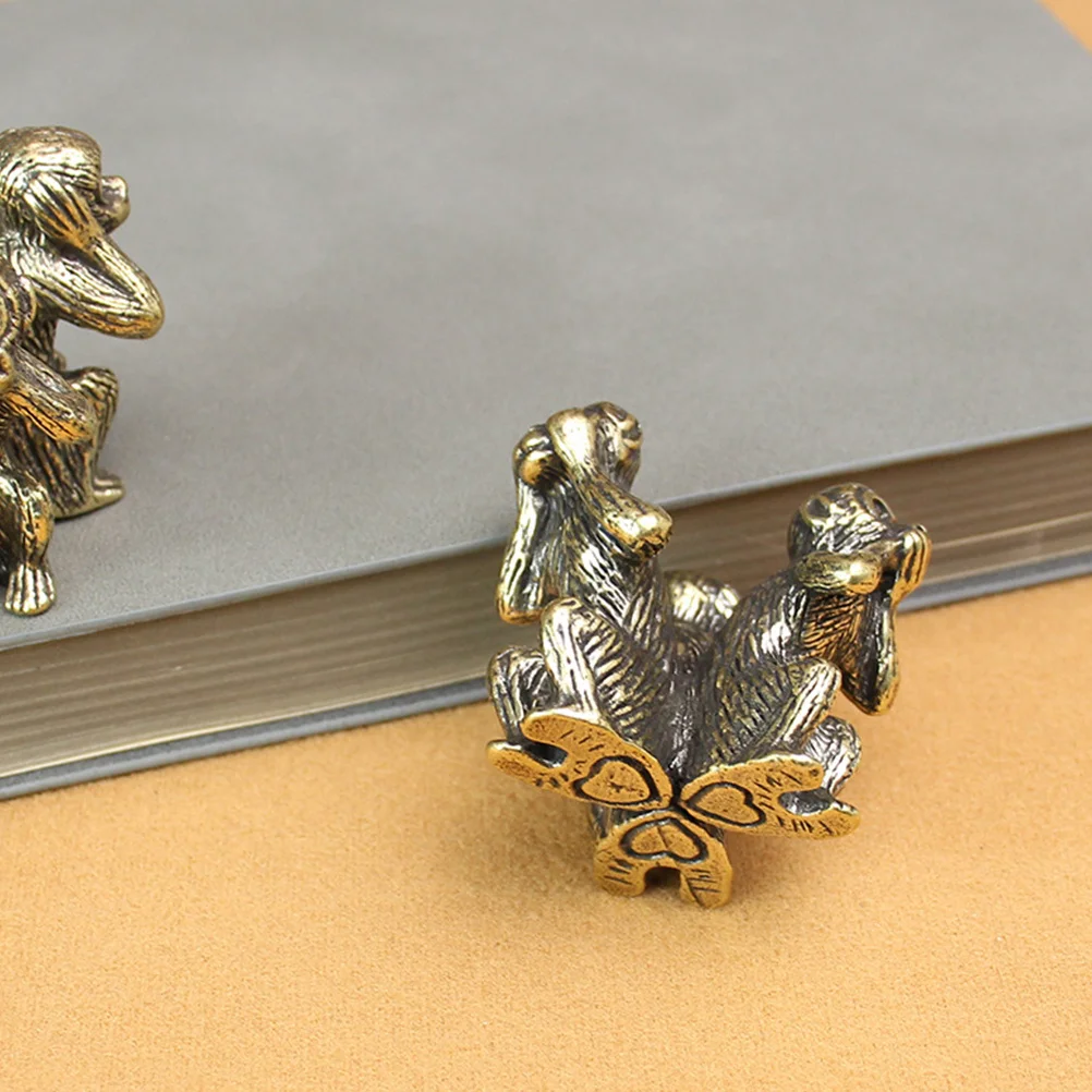 

Copper Monkey Statue Unique Shape Home Office Decor Creative Design Compact Size Tabletop Living Room Bedroom Monkey Figurines