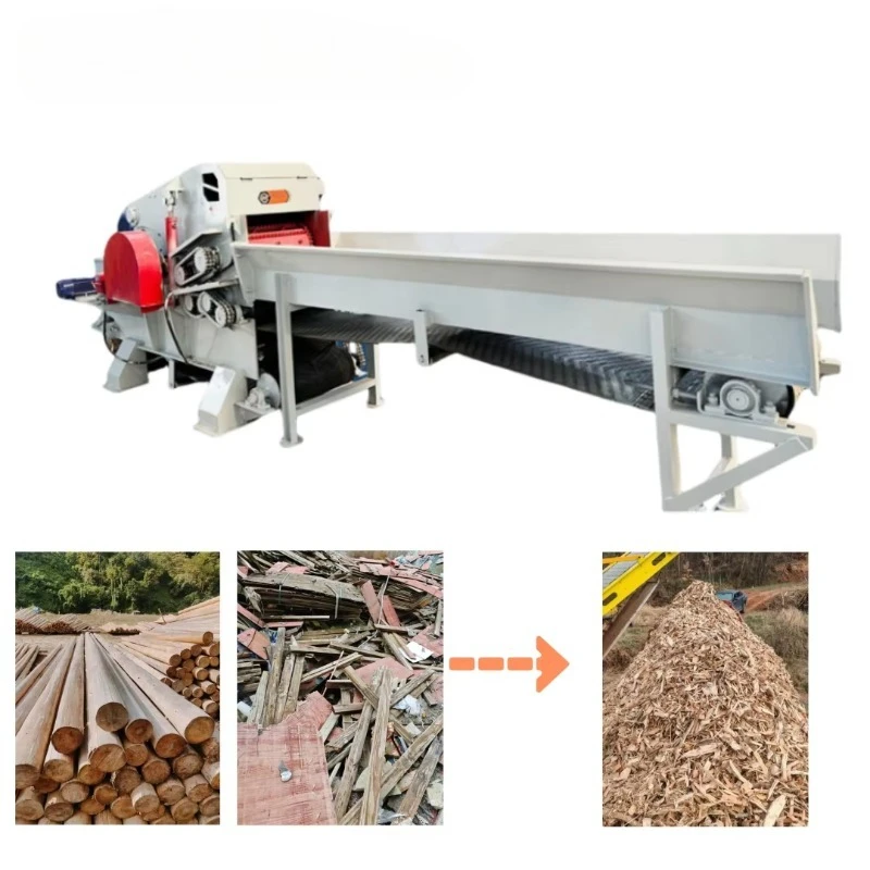 200kw Motor 20T/H Output Hydraulic Driven Comprehensive Tree Branch Wood Crusher Log Shredder Wood Drum Chipper Grinder Machine