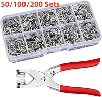 50/100/200 Sets Plier Tool Metal Snap Button Sewing Button Thickened Snap Fastener Kit DIY Craft for Installing Sewing Clothes